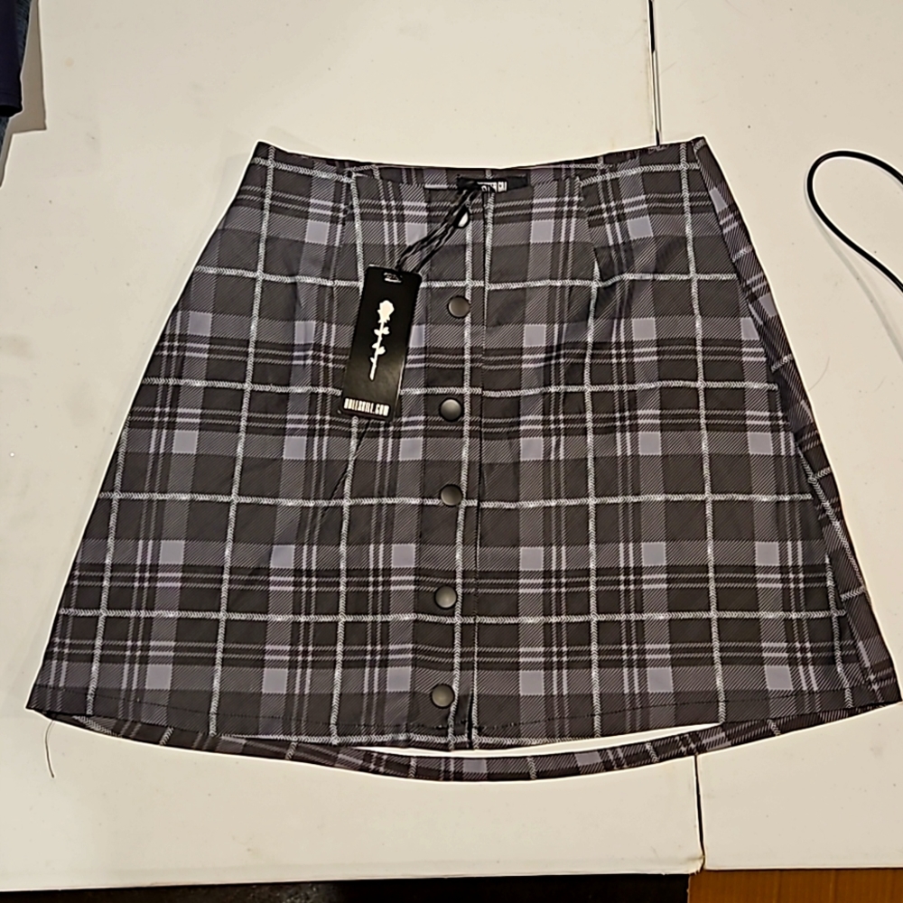 Poster Girl Gray Plaid Mini